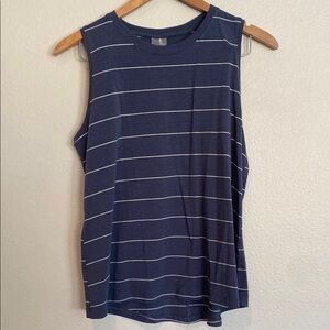 NWT. Calia Women’s Everyday Shirttail Tank High Low Stripe Ardosia. Size L